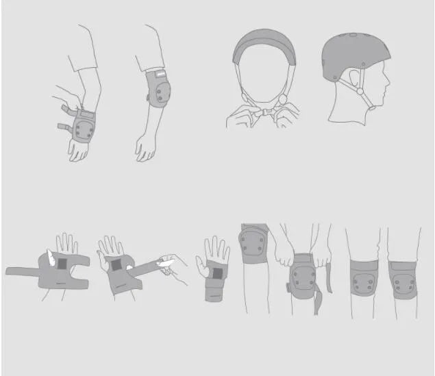 Protective Gear Guards Set With Helmet For Segway Ninebot