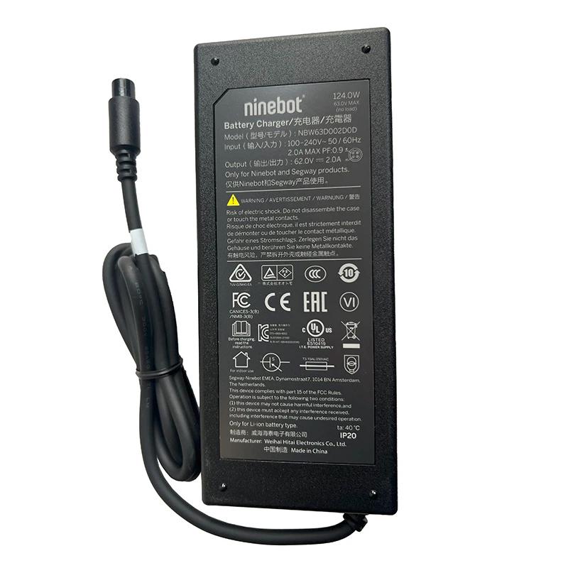 Authentic Power Charger for Ninebot S and Ninebot S Max 124W 63V Upgraded Version