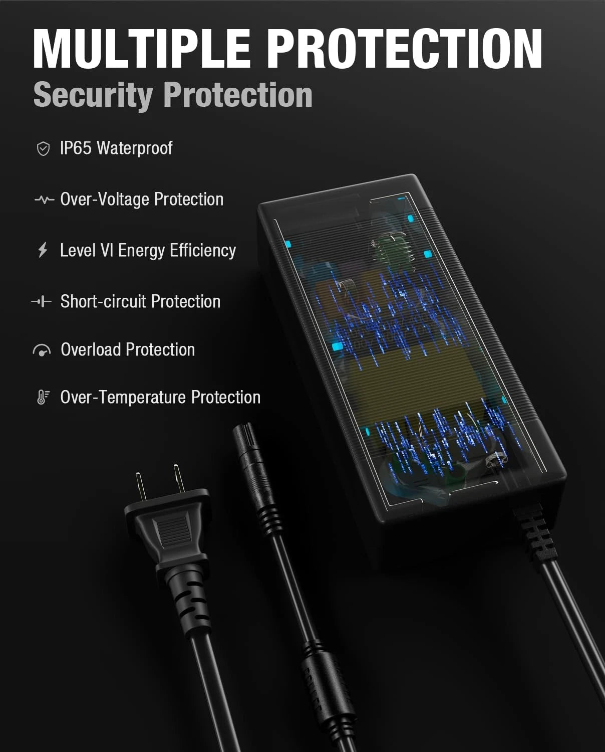 63V 2A 4-Pin Charger for Segway Ninebot GoKart PRO PRO2 Lamborghini S-MAX