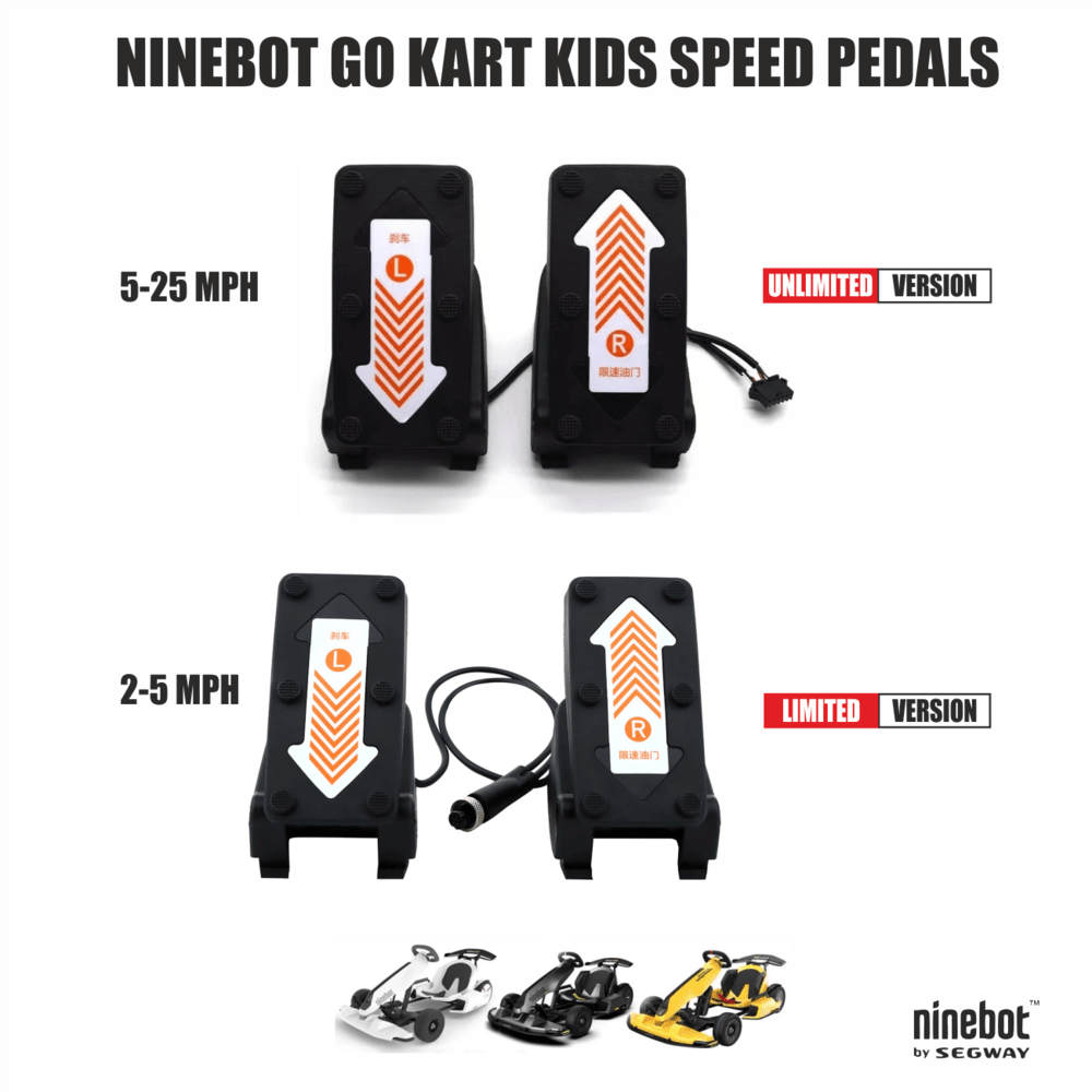 Pedales de repuesto ilimitados y limitados de velocidad para niños para Segway Ninebot Gokart