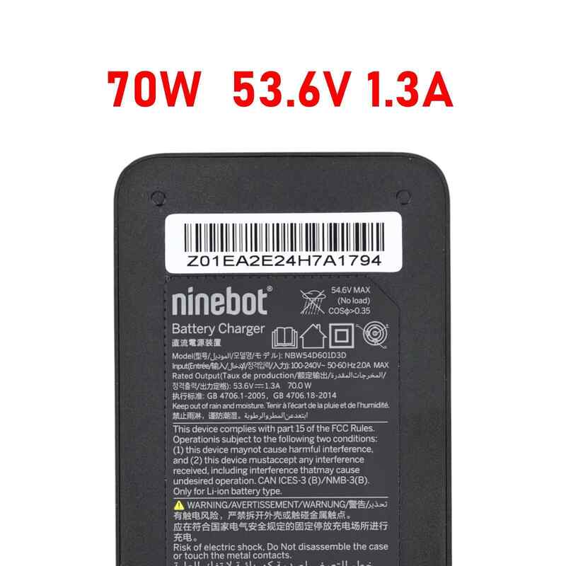Original Charger Adapter for Ninebot ZT3 Pro 70W 53.6V 1.3A