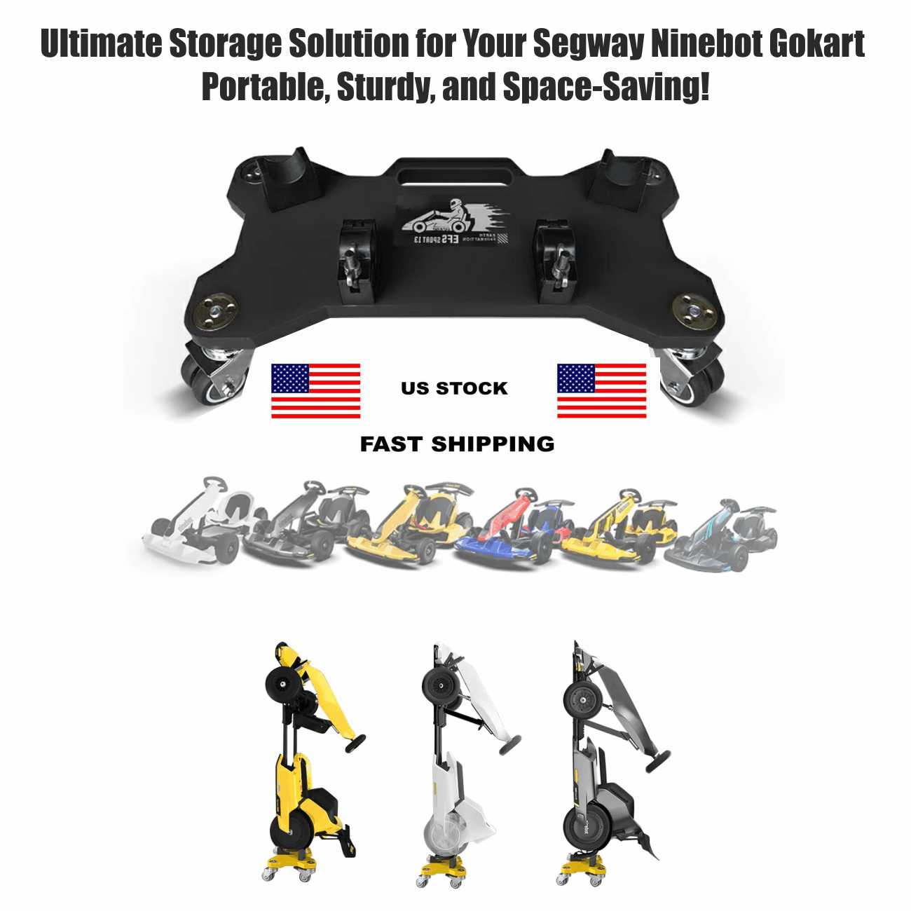 Portable Stand Rack for Secure Storage and Placement of Segway Ninebot Gokart