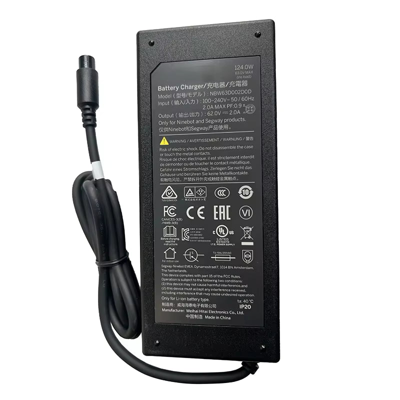 Original Segway Ninebot 124W Fast Charger (63V 2A) for Gokart PRO & PRO 2