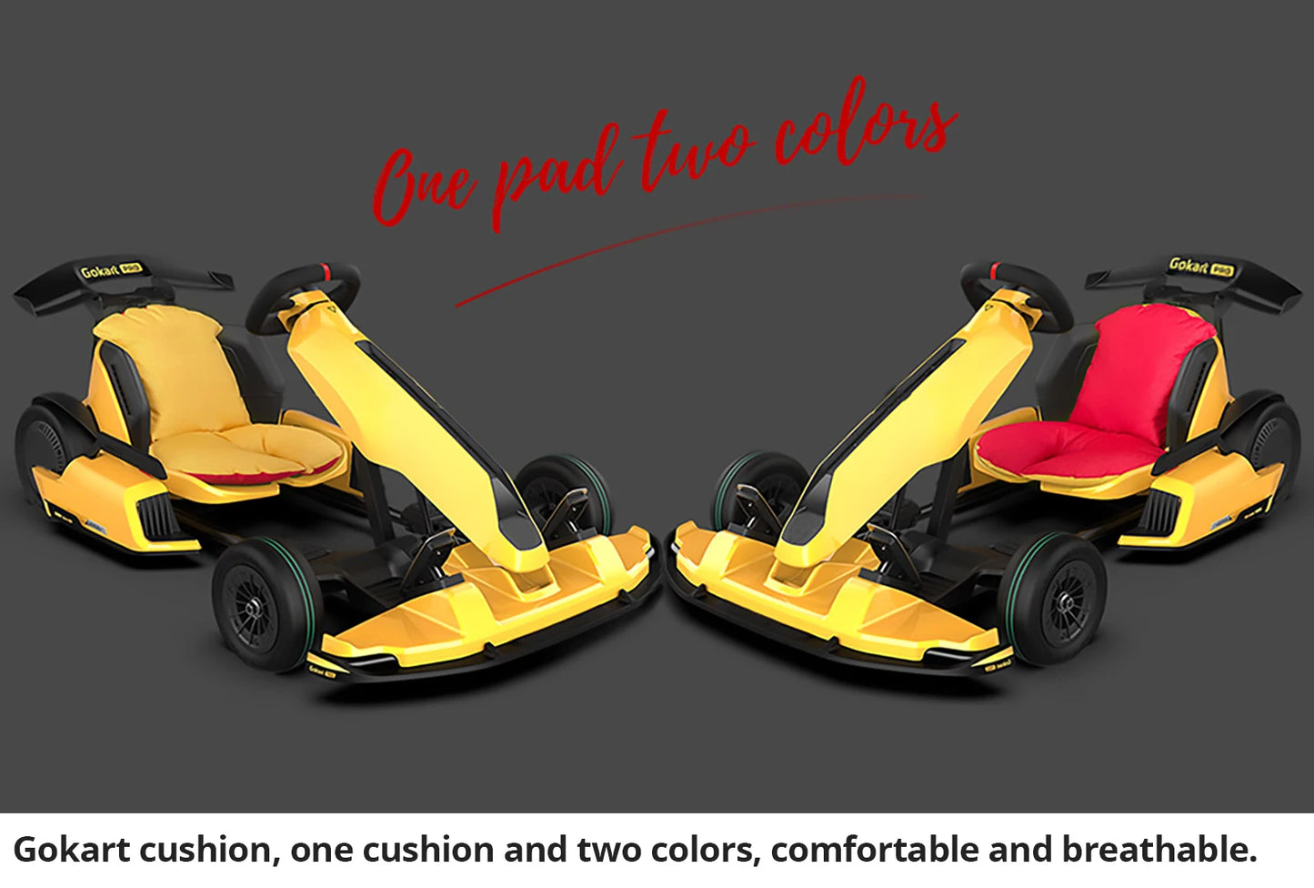 Cojín de asiento, forro de cintura, rojo y amarillo para Segway Ninebot Gokart Lamborghini 
