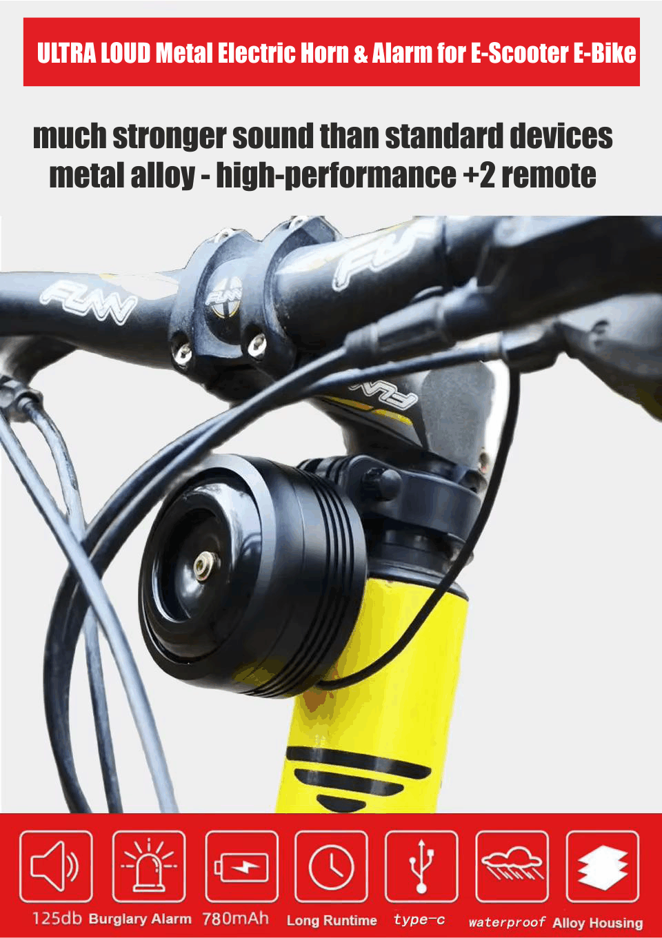 Ultra Loud Metal Electric Horn & Alarm For All Segway Ninebot Models MAX G30 G2 ZT3