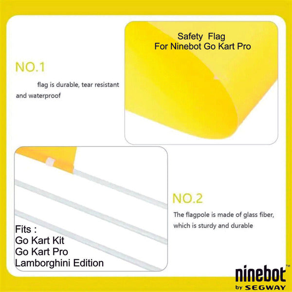 Safety Flag for Ninebot Go Kart Pro – High Elevated Visibility in Yellow