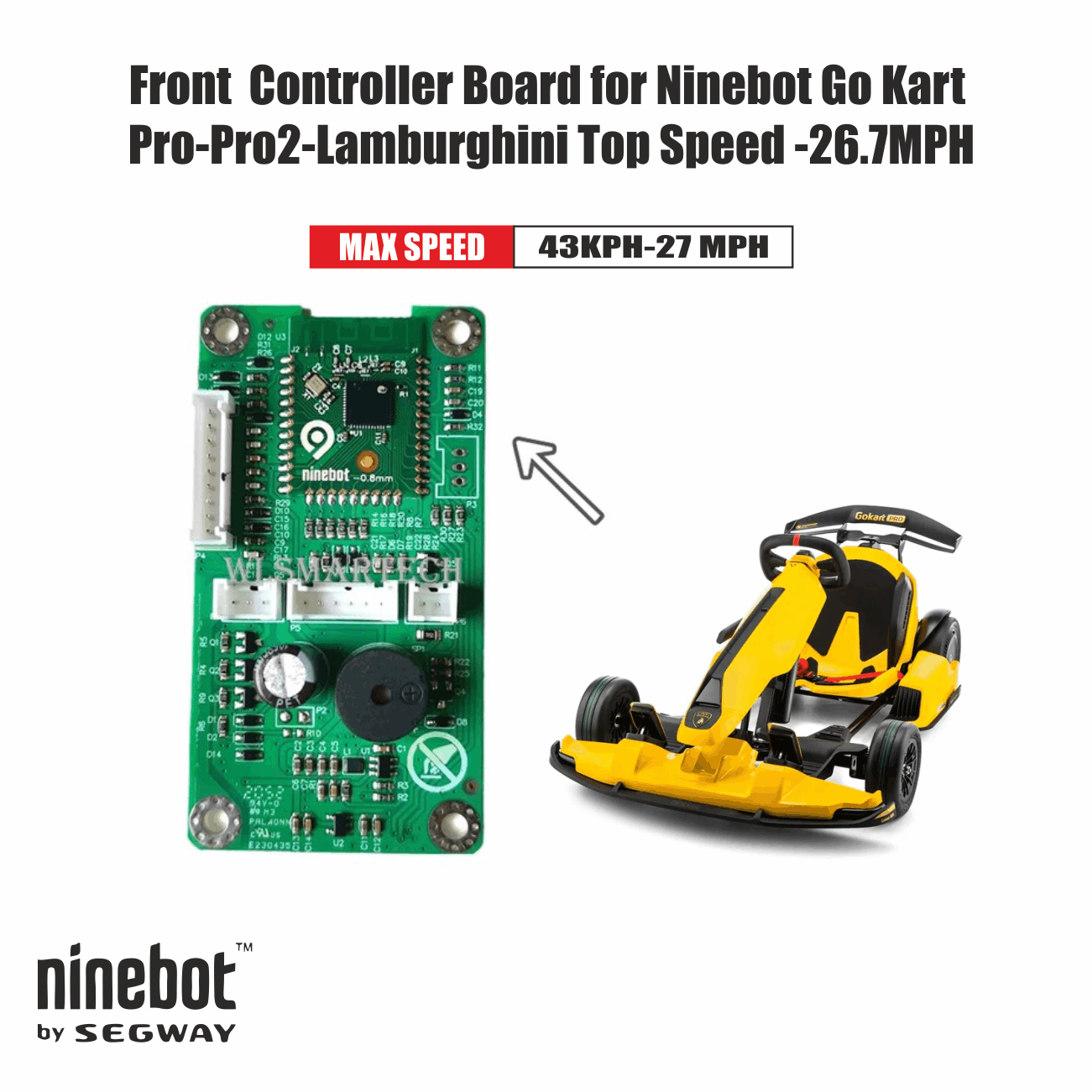 Upgraded Controller  Board  for Ninebot Go Kart Pro-Pro2-Lamburghini- Top Speed 25-27MPH